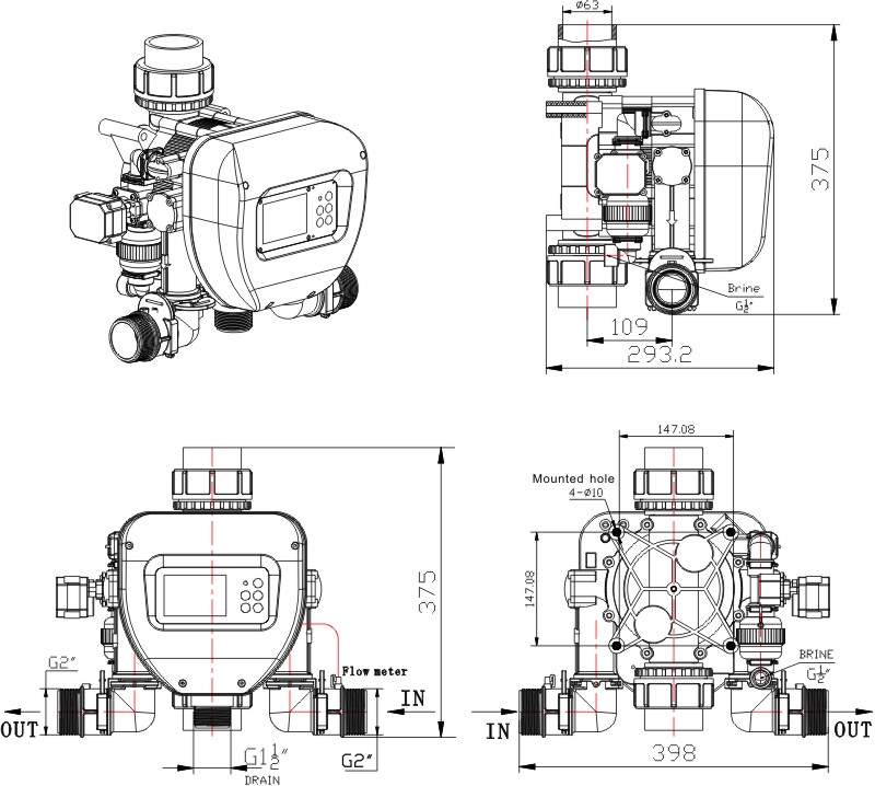 GR15 control valve dimensions